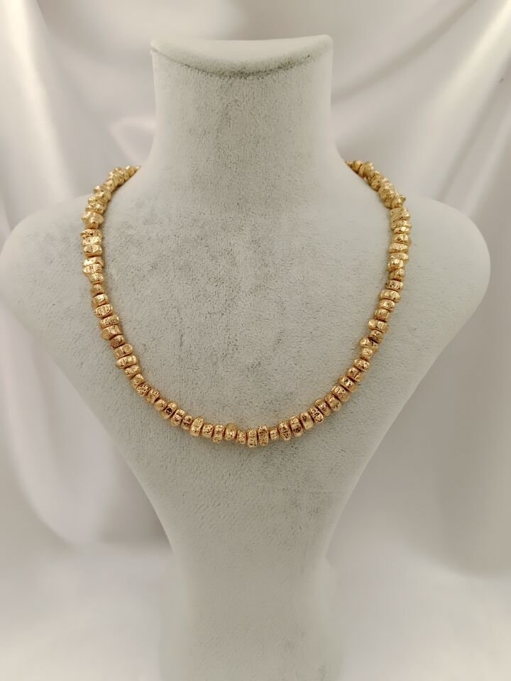 Lovely Lav Gold  Amorf Kesim Lav Taşı Kolye