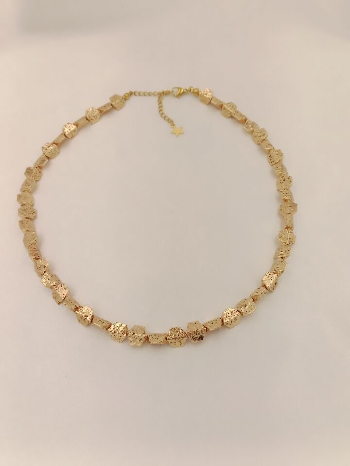 Lovely Lav Gold Lav Taşı Petek Kolye