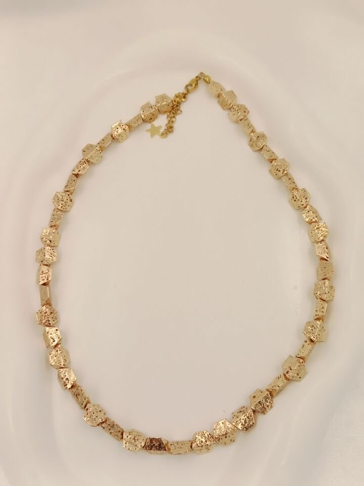 Lovely Lav Gold Lav Taşı Petek Kolye