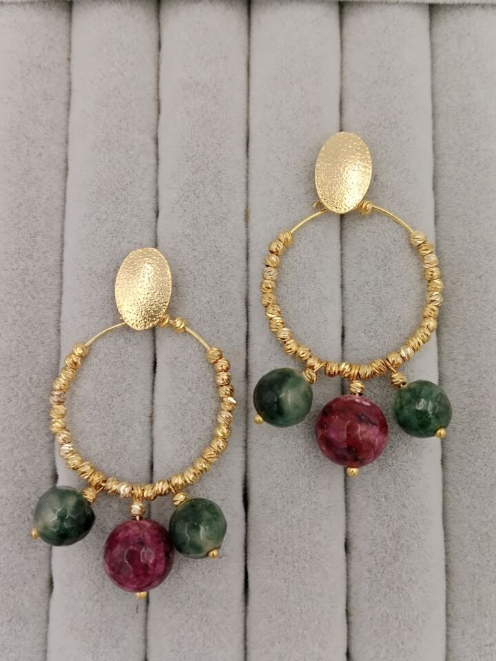 Kuvars Taşı Tasarım Küpe