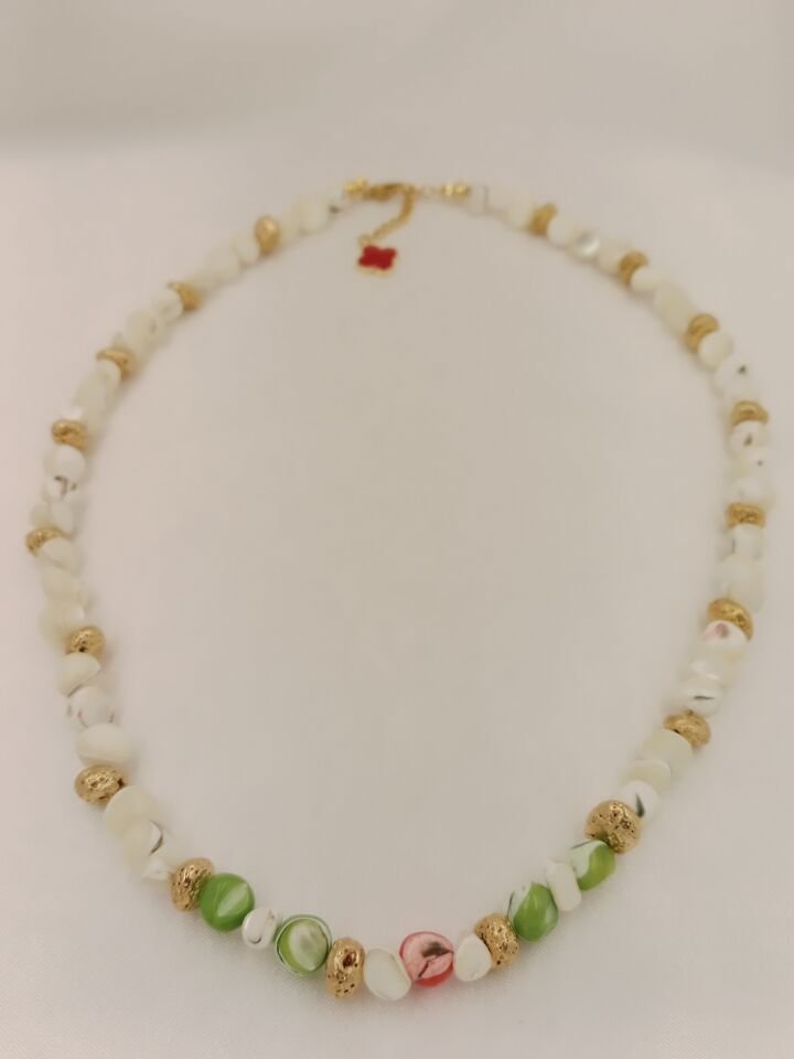Çok Renkli Amorf Sedef Tasarım Kolye