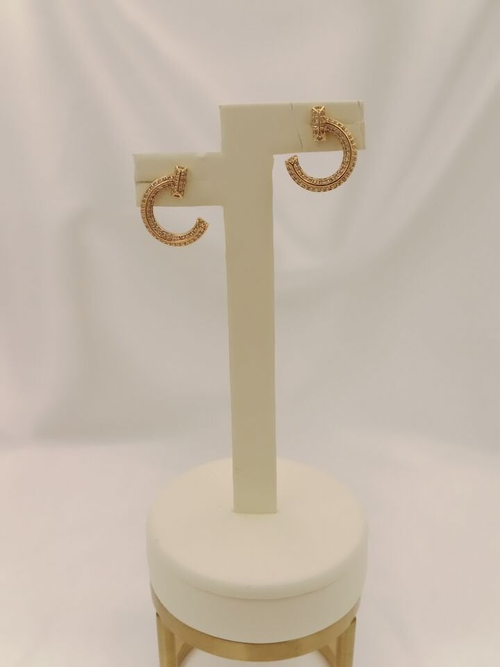 Zirkon Taşlı Halka Küpe