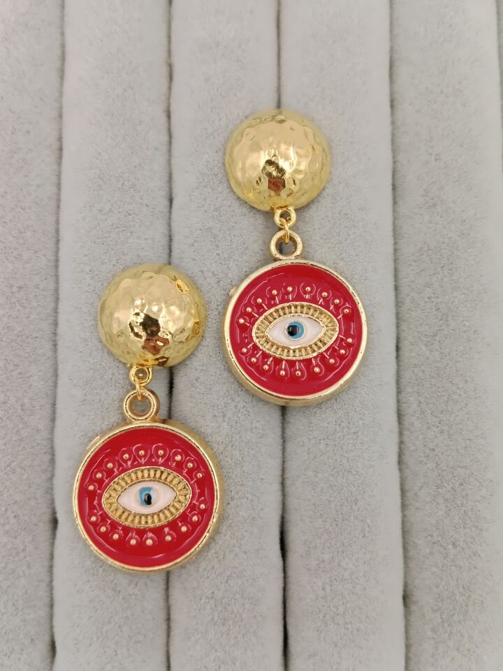 Mineli Evil Eye Göz Figürlü Tasarım Küpe