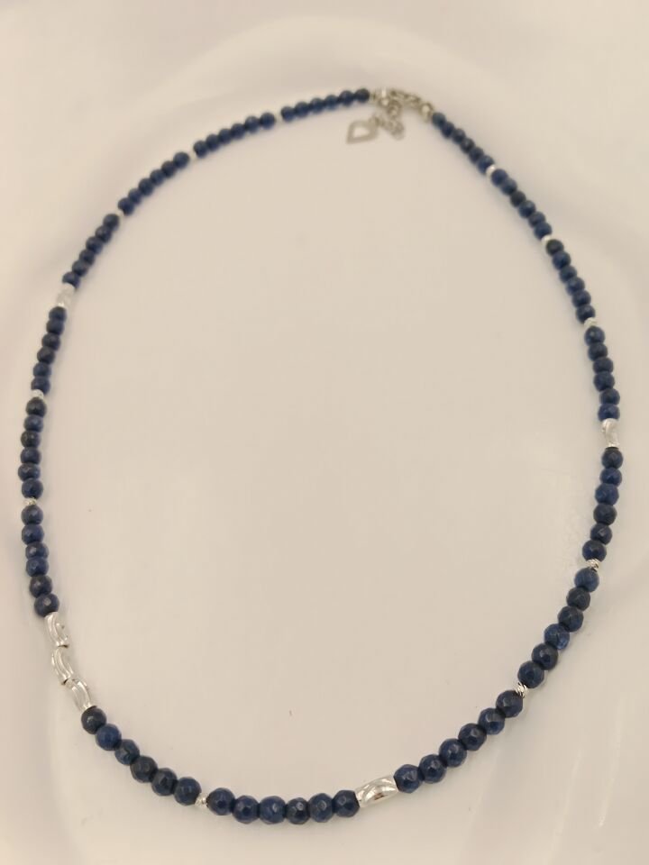 Safir Rengi Minimal Kuvars Kolye