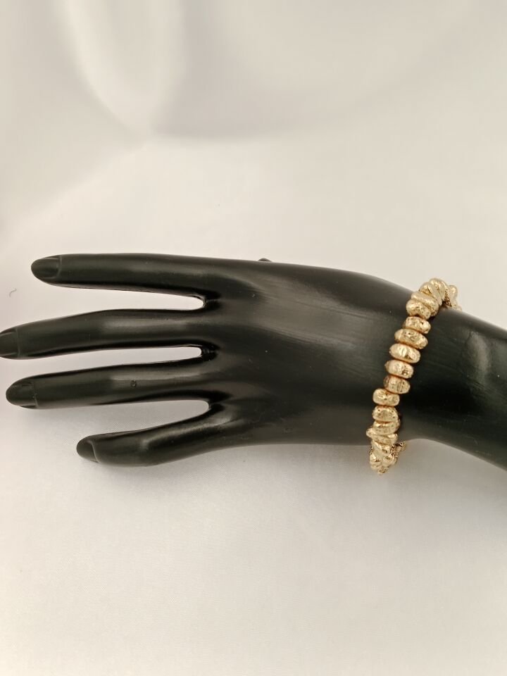 Lovely Lav Gold Amorf Kesim Lav Taşı Bileklik