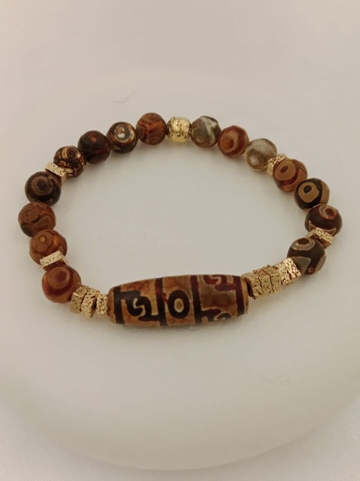 Tibet Akiği ve Hint Akiği Bohem Doğal Taş Bileklik