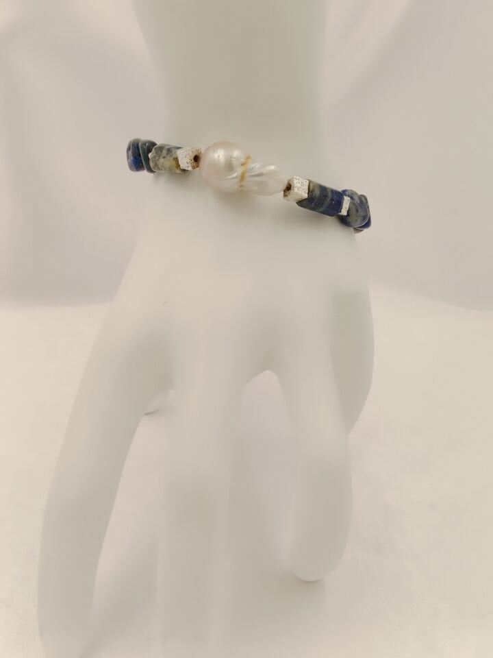 Barok İncili Lapis Lazuli Bileklik