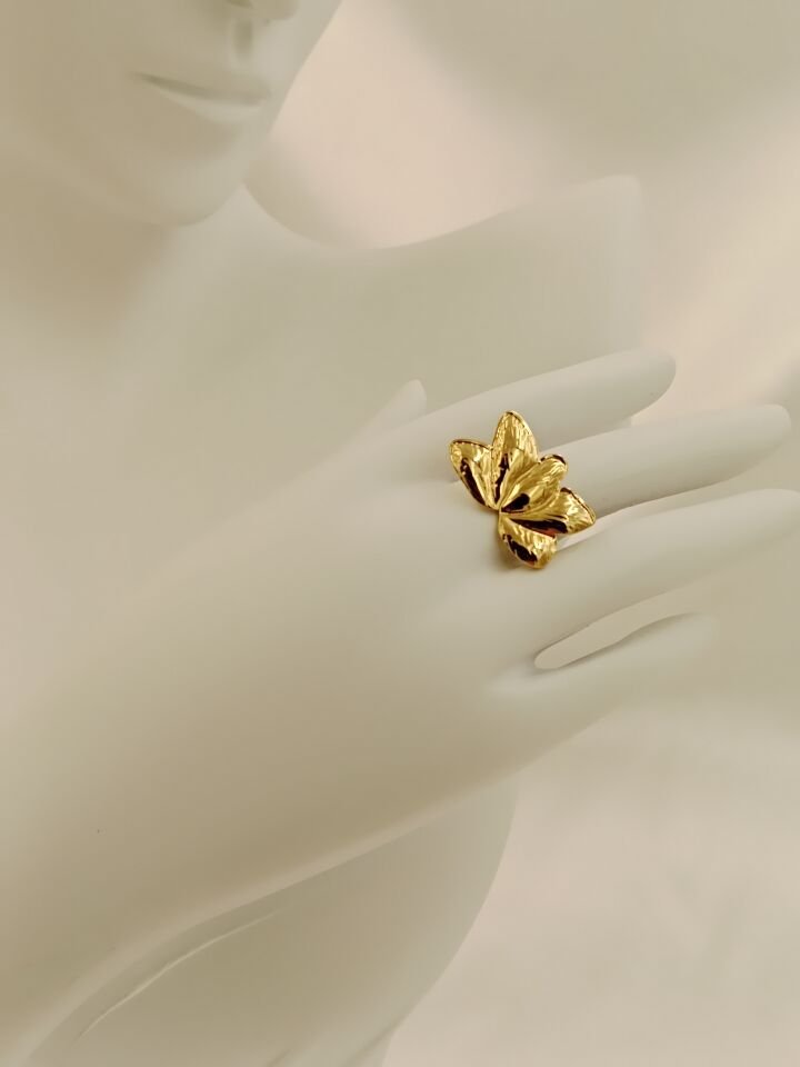 Pirinç Taşsız Lotus Yüzük