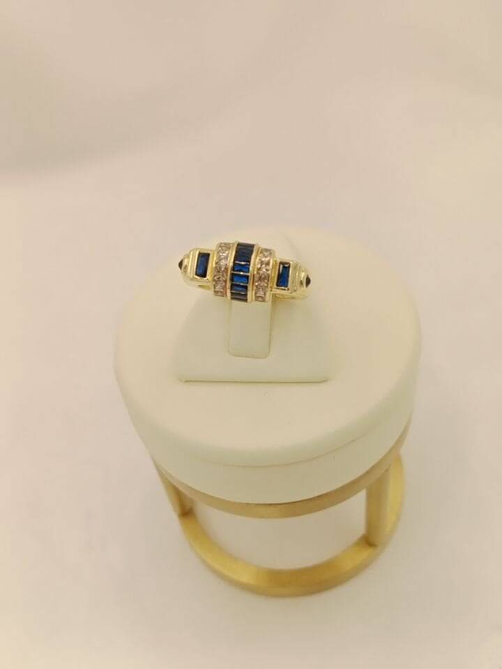 Safir Rengi Zirkon Taşlı Yüzük