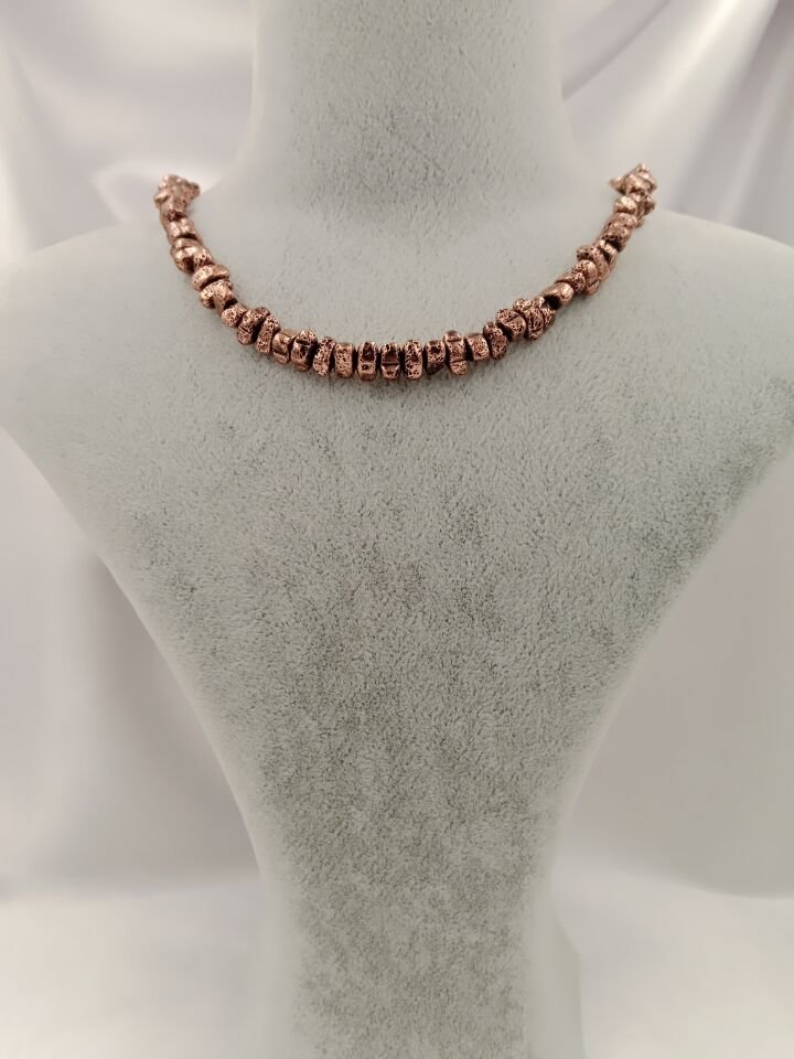 Lovely Lav Rose Amorf Kesim Lav Taşı Kolye