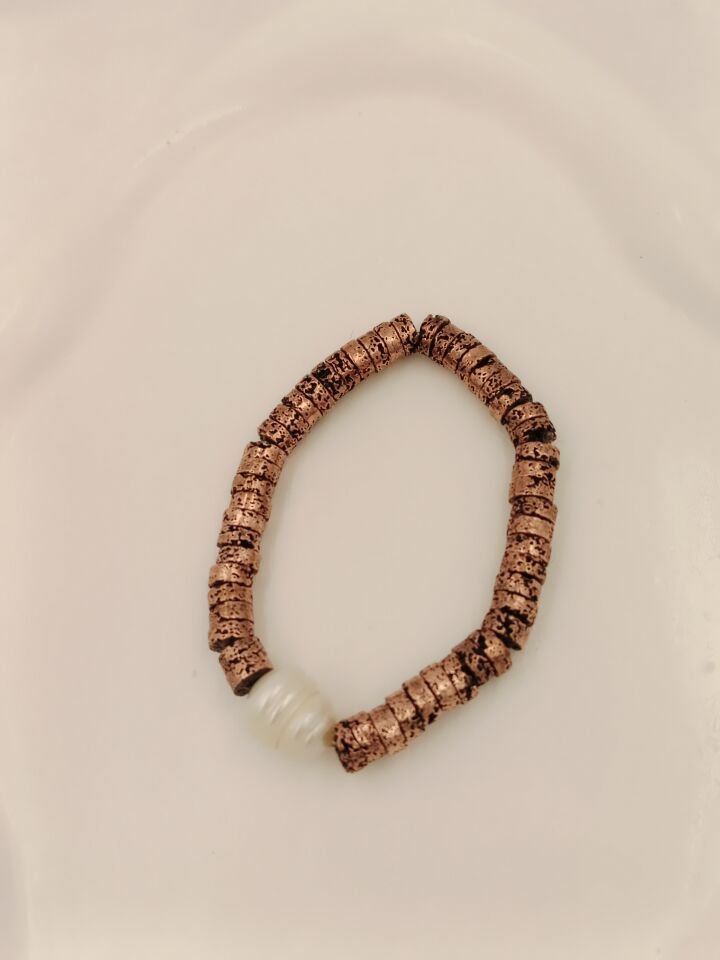 Lovely Lav Rose Barok İncili Lav Taşı Bileklik