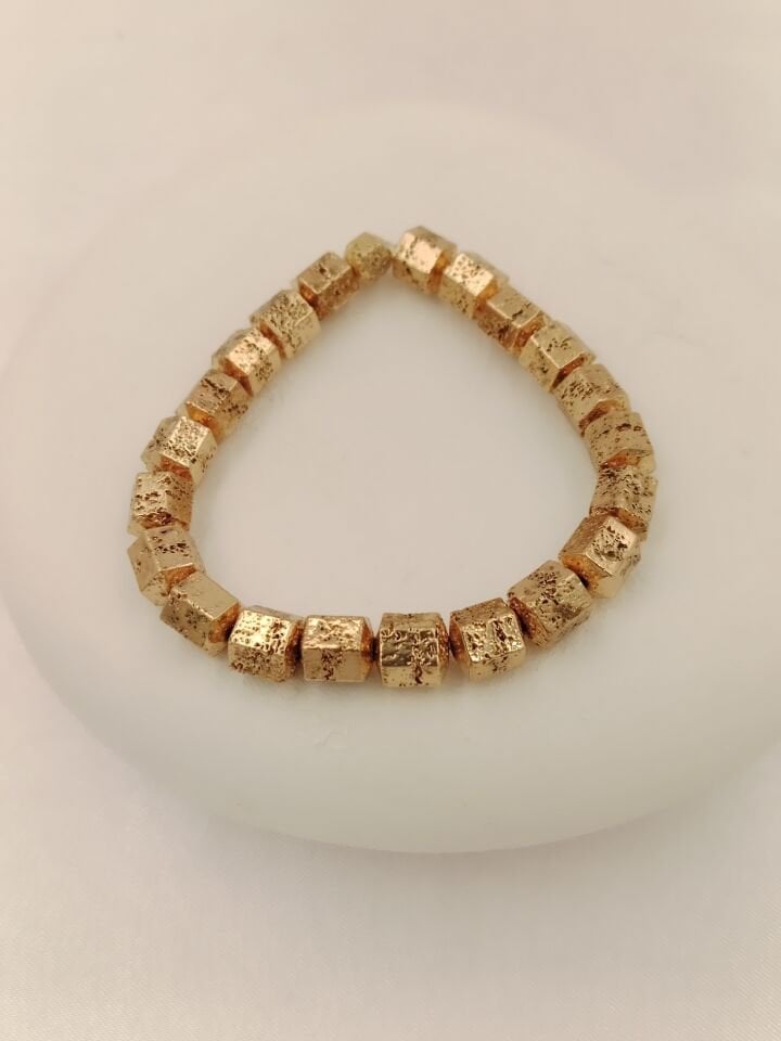 Lovely Lav Gold Lav Taşı Bileklik