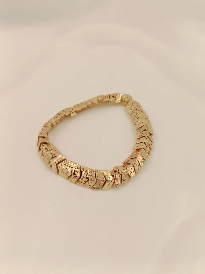 Lovely Lav Gold Lav Taşı Bileklik
