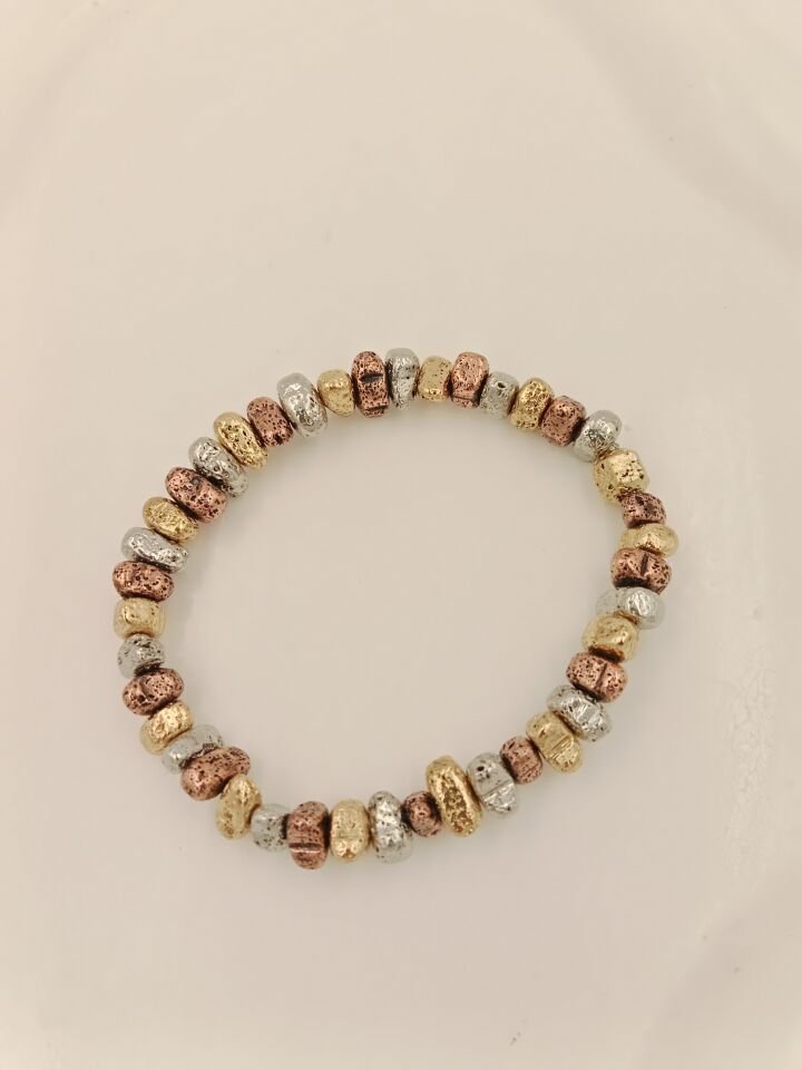 Lovely Lav Mix Renkli Amorf Kesim Lav Taşı Bileklik