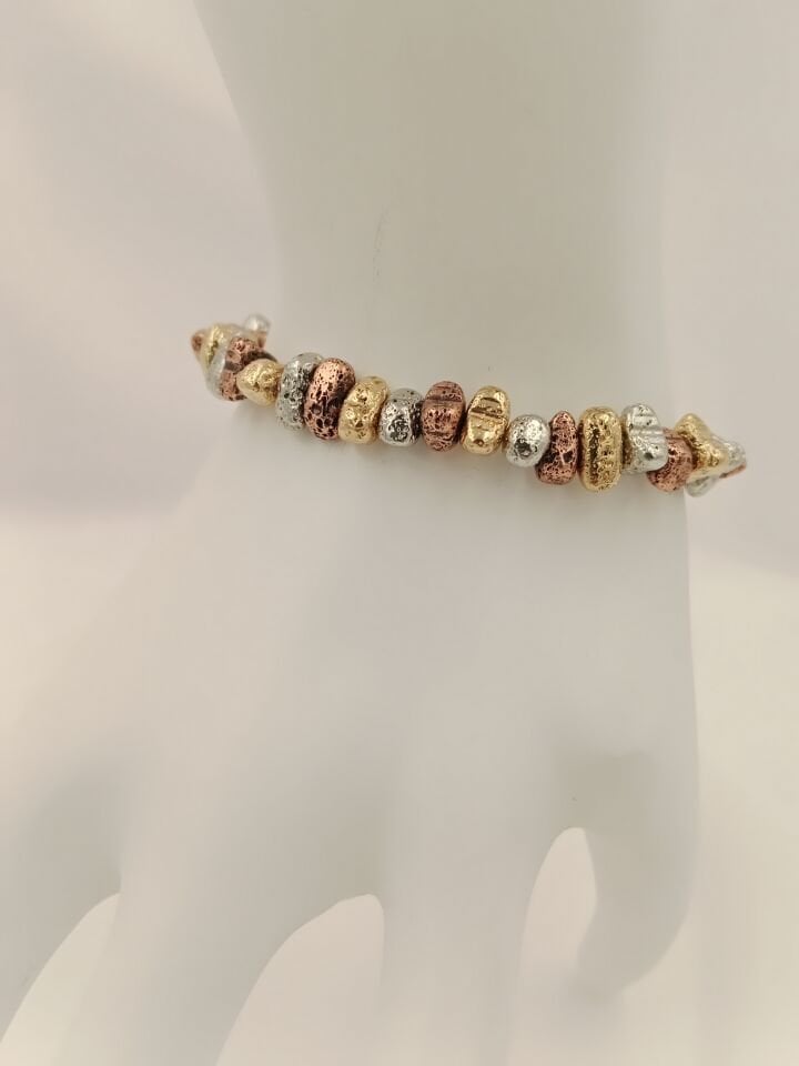 Lovely Lav Mix Renkli Amorf Kesim Lav Taşı Bileklik