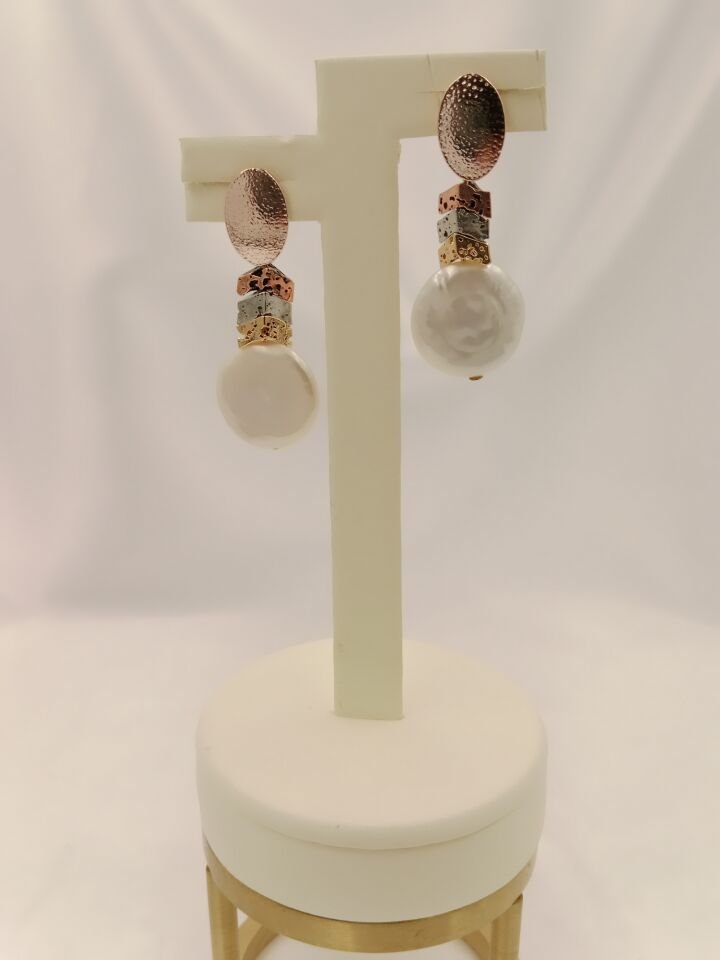 Lovely Lav Mix Renkli Barok İncili Lav Taşı Tasarım Küpe